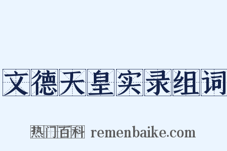 文德天皇实录组词是什么意思的图片